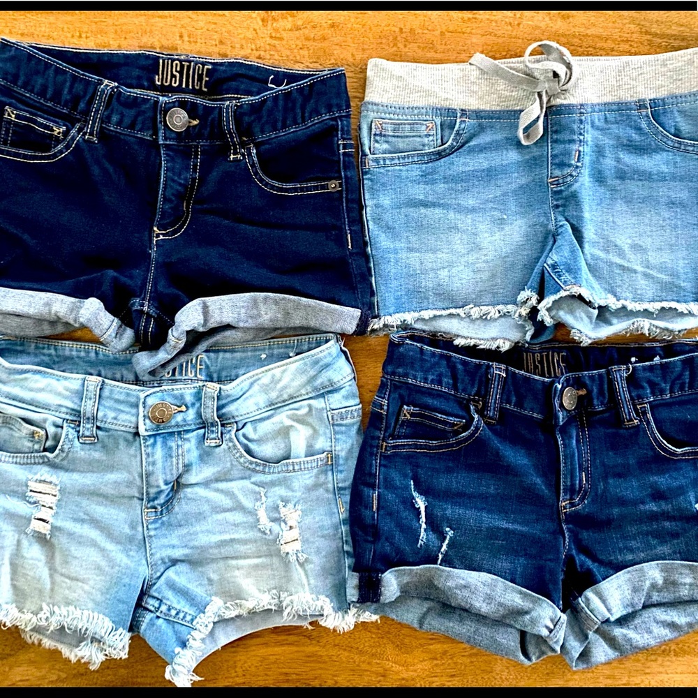 Justice - set of 4 girls jean shorts size 10